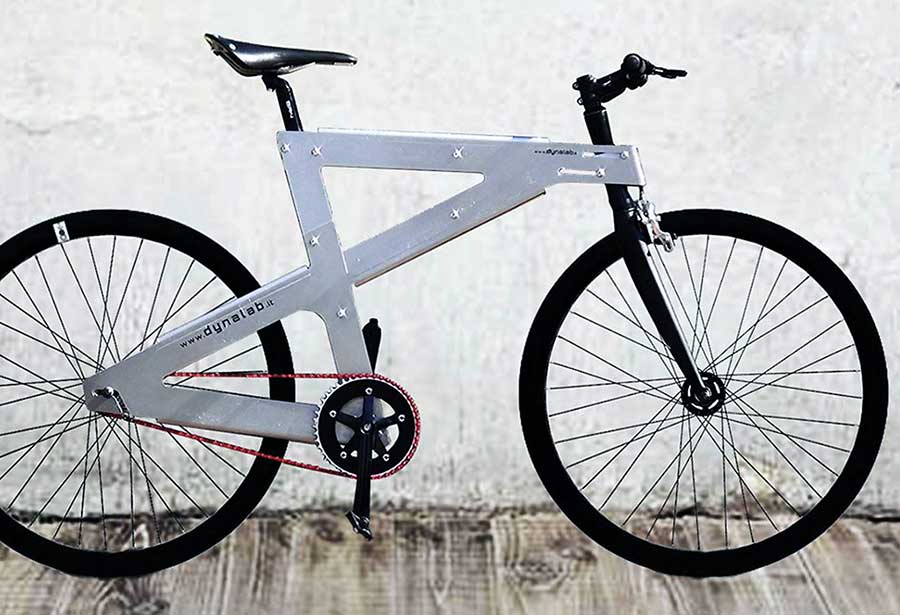 A rider can alter the size and shape of the NoBike bicycle’s frame
