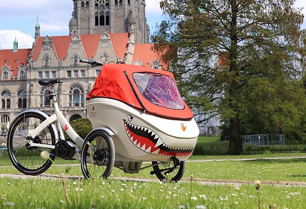 3 wheeled taxi e-bike with 90 cm of inner width for passenger