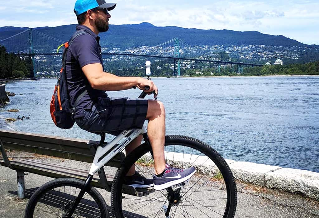 Bicymple Nuvo bicycle with a comfortable upright seating position
