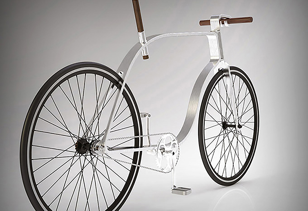 An elegant KZS bicycle with a beautifully bent frame design